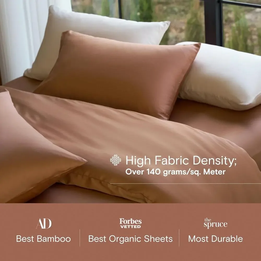 NWT Sijo DOZ Bamboo Sheet Set 3 Piece - 1 Fitted Sheet 2 Pillowcases Clay Queen